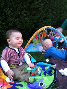 Playing in the garden