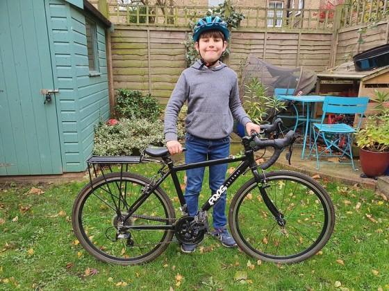 Alex with his racing bike