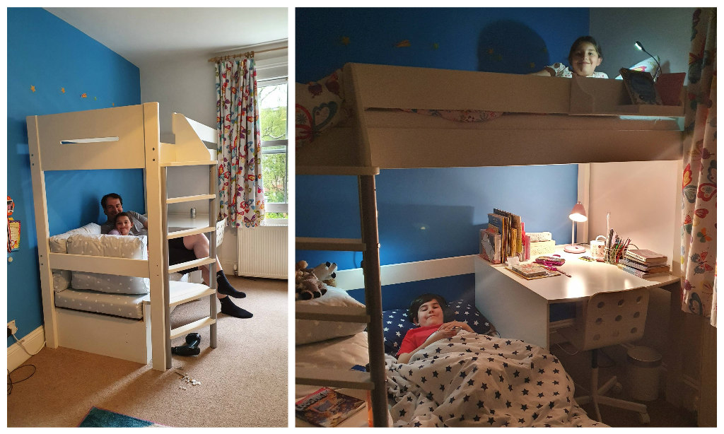 Alex and Sophie sleeping in their bunk bed